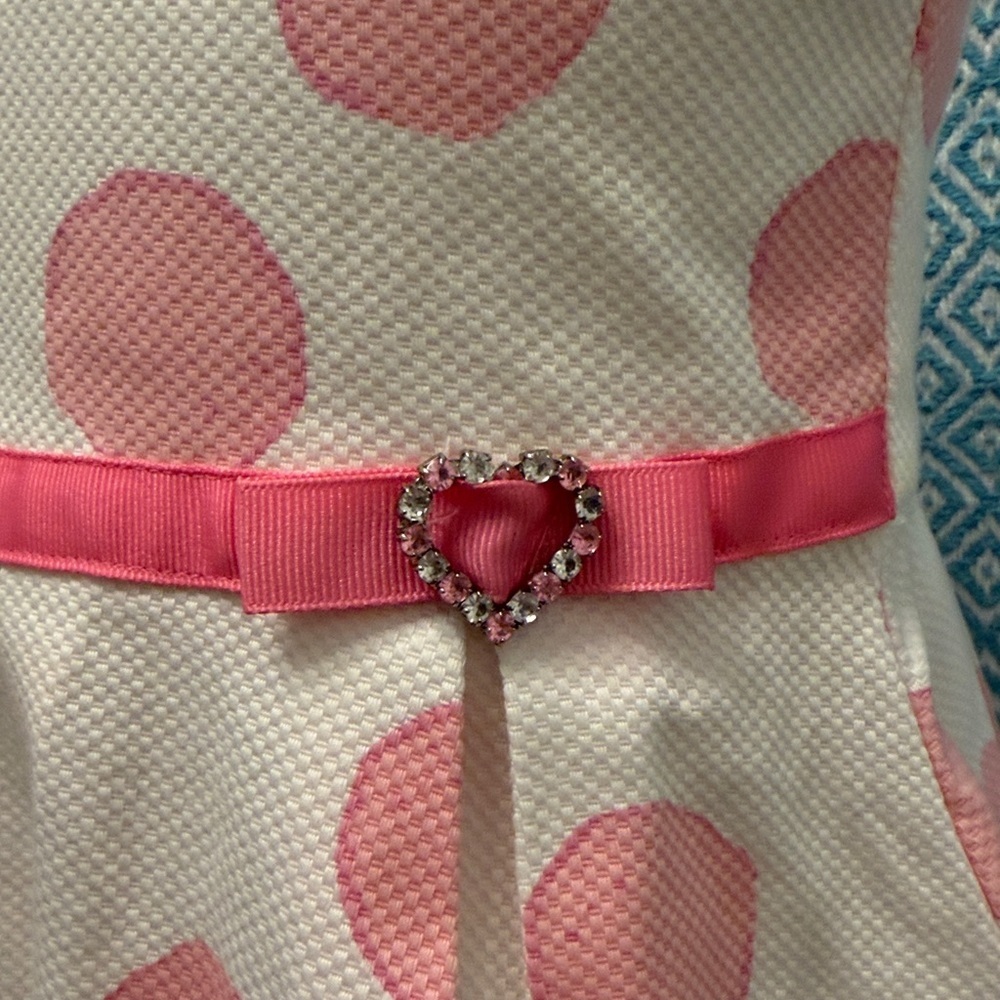 Pink Polka Dot Dress with Bow - Picture 2 of 6